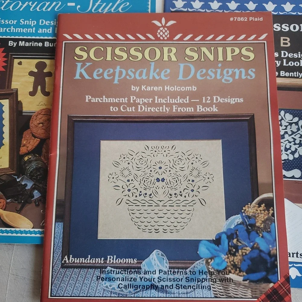 Country Scissor Snips Workbook Lot 3 Victorian Keepsake Vintage NOS
